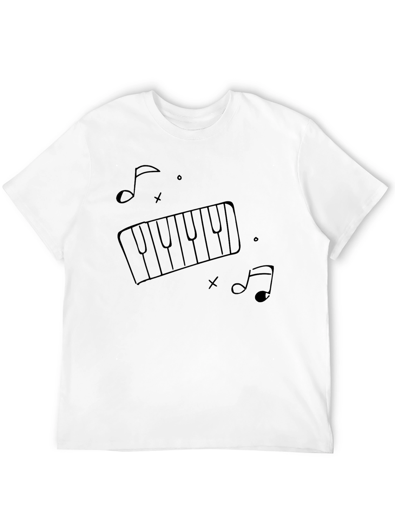Black Musical Piano Keys T-Shirt - Stylish Graphic Tee view 12