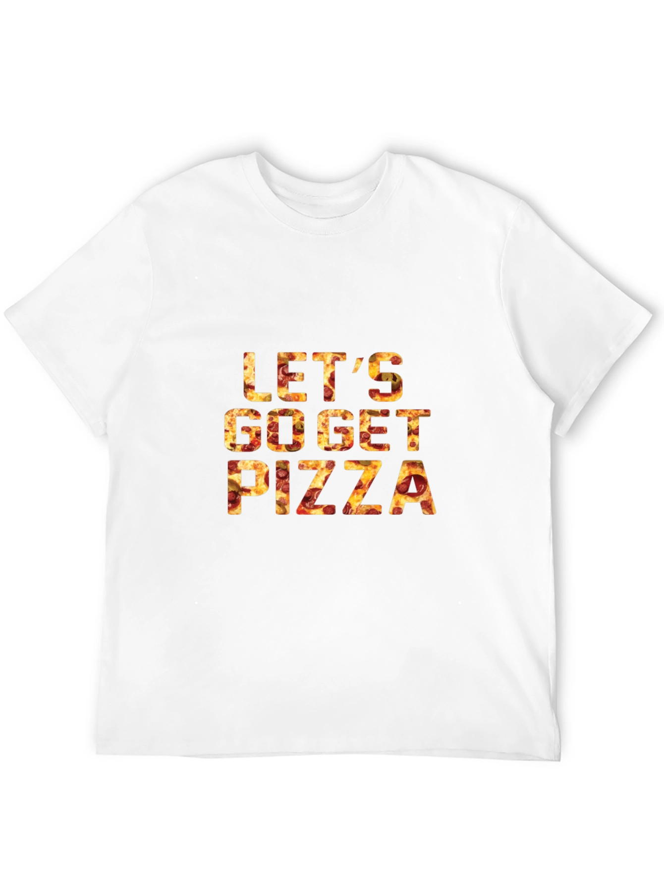 Black Let's Go Get Pizza Graphic Tee - Black Casual T-Shirt view 12