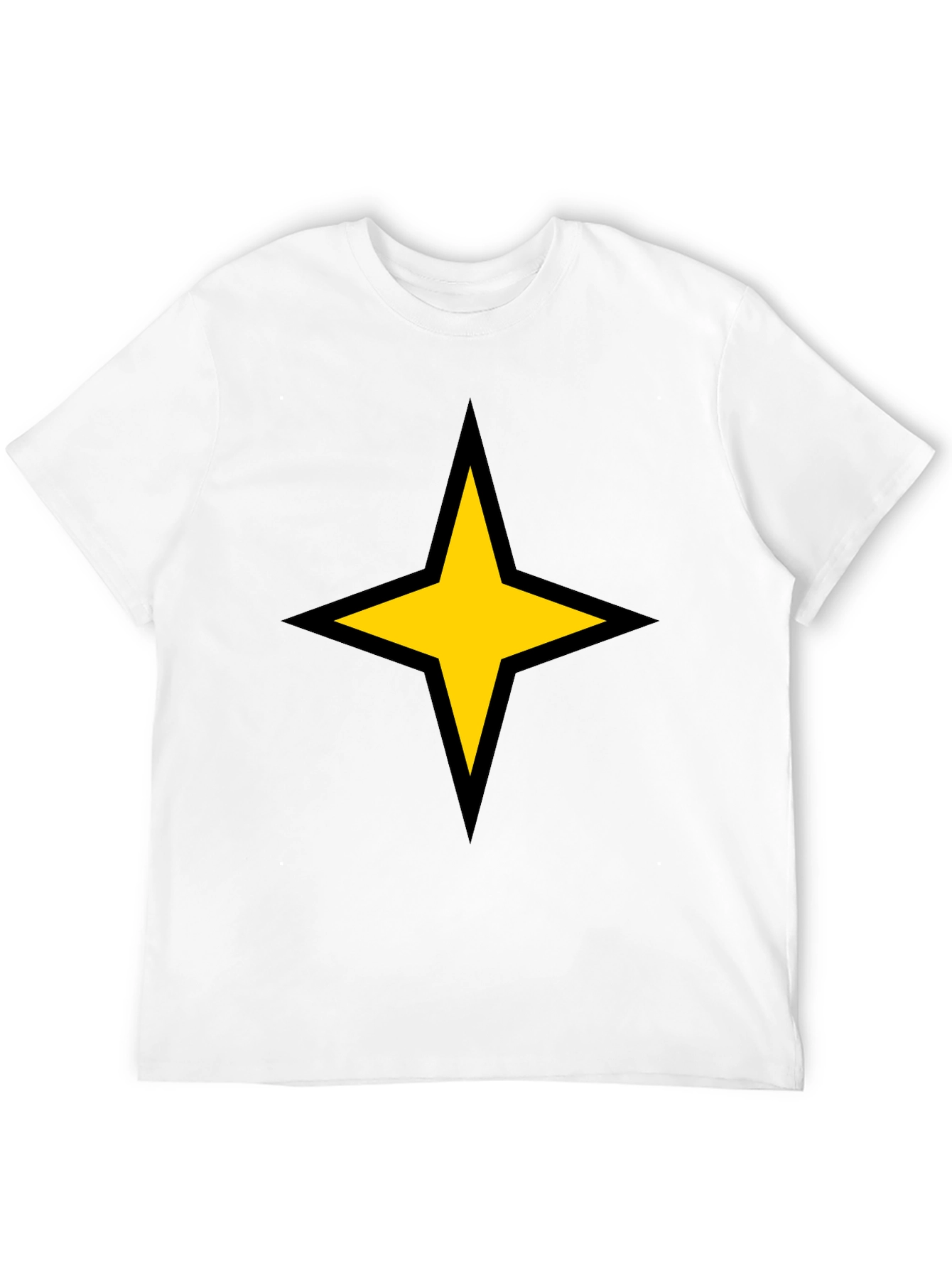 Black Bold Star Graphic Tee - Black Cotton Blend view 12