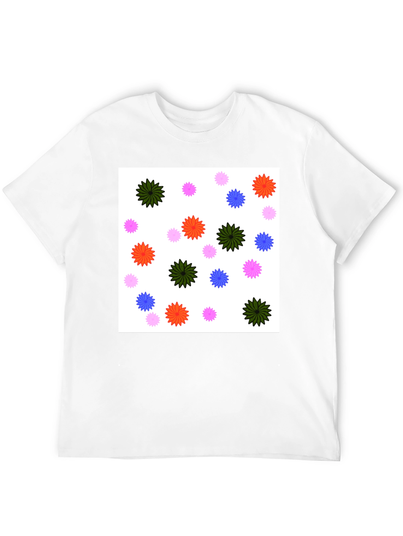 Black Floral Patterned Black T-Shirt view 12