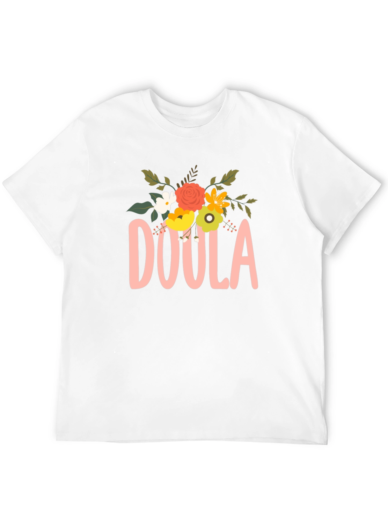Black Floral Doula T-Shirt view 12