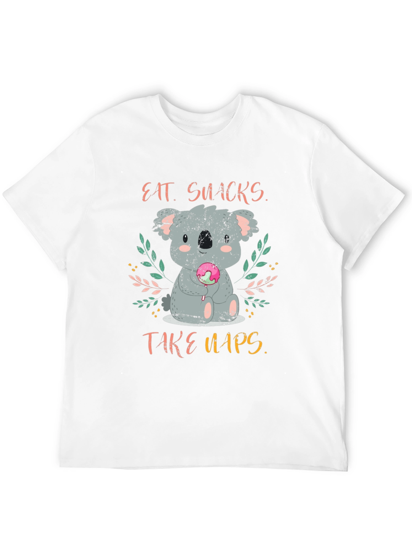 Black Eat Snacks Take Naps Koala T-Shirt view 12