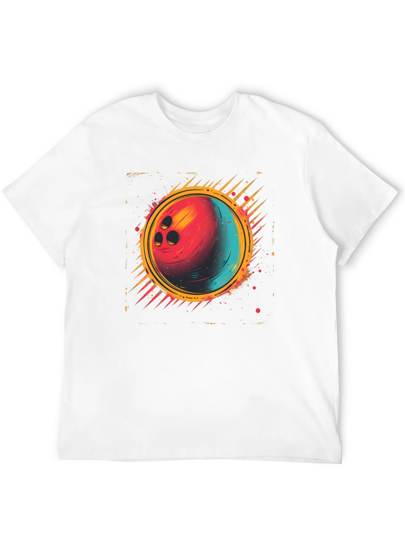 Black Retro Bowling Ball Graphic Tee view 12