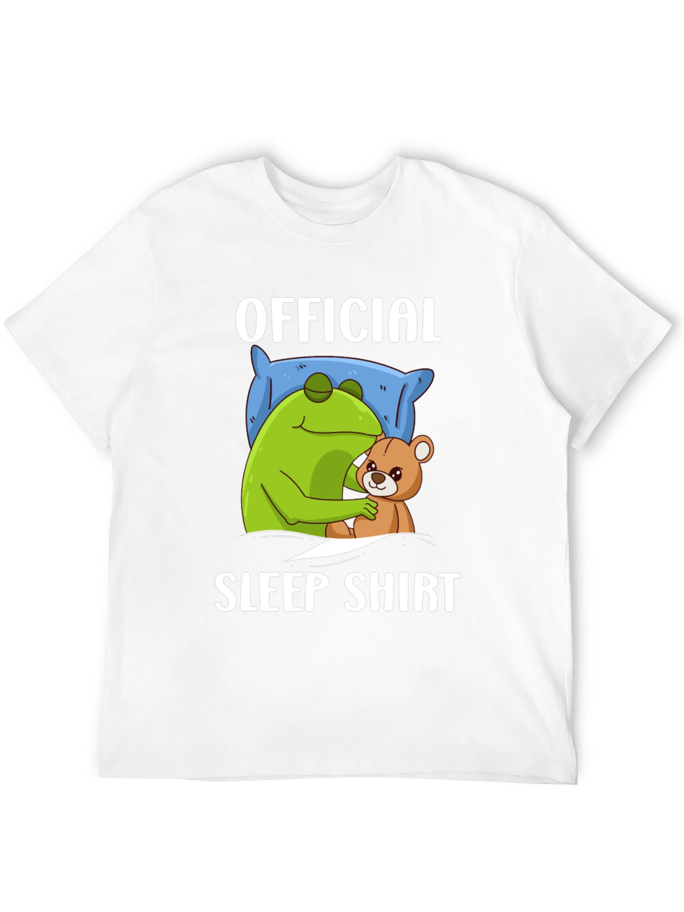 Black Official Sleep Shirt - Frog and Teddy Bear Design view 12