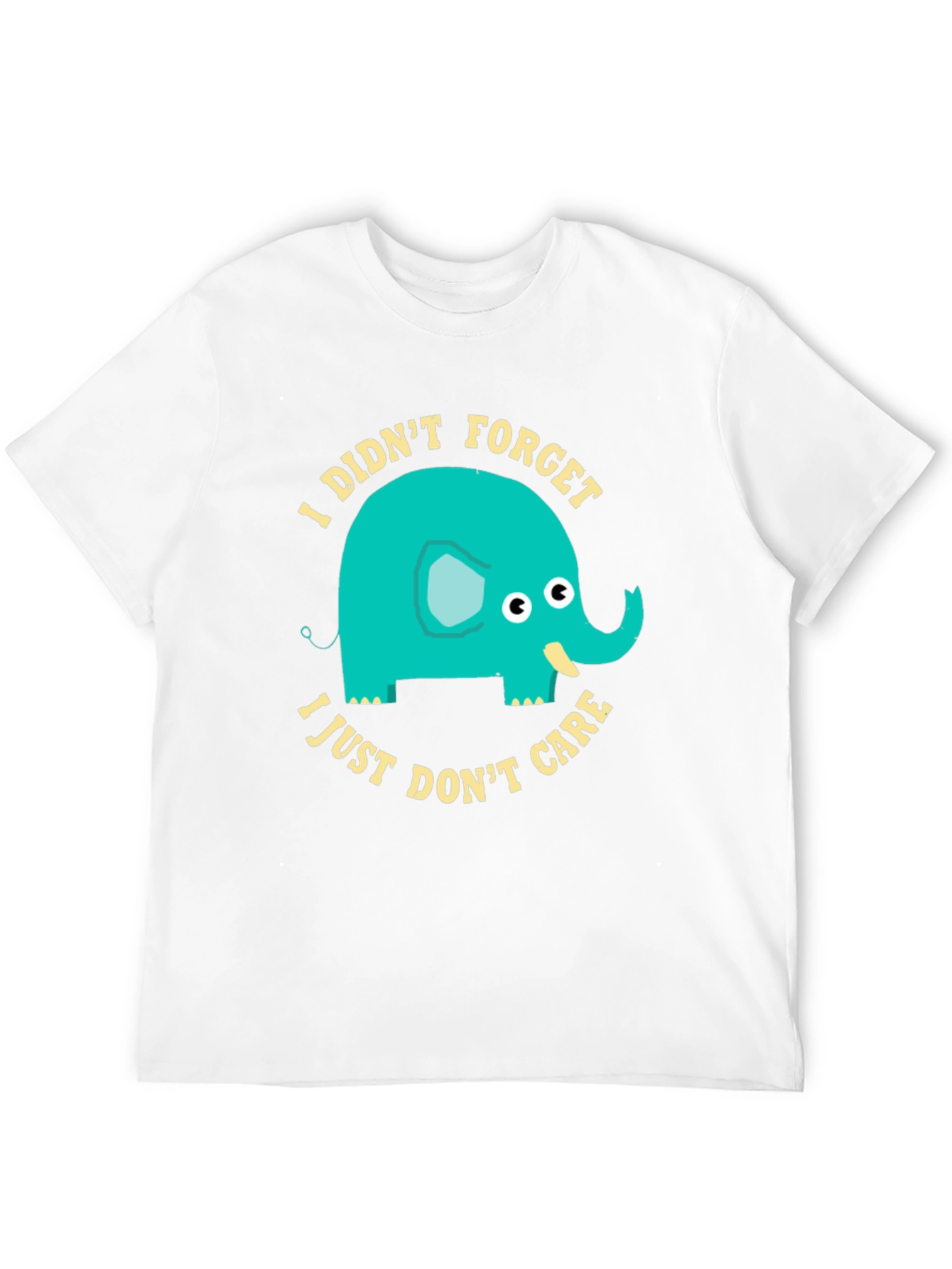 Black Funny Elephant Graphic T-Shirt - I Didn't Forget I Just Don't Care view 12