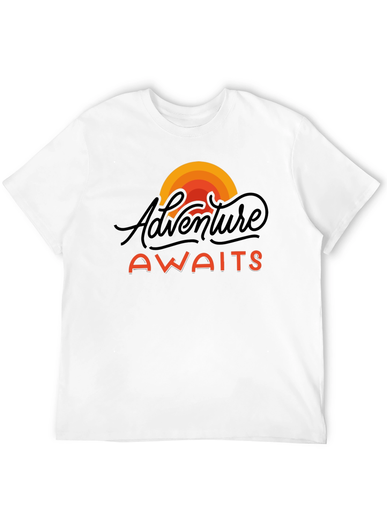 Black Adventure Awaits Graphic Tee - Black Unisex T-Shirt view 12