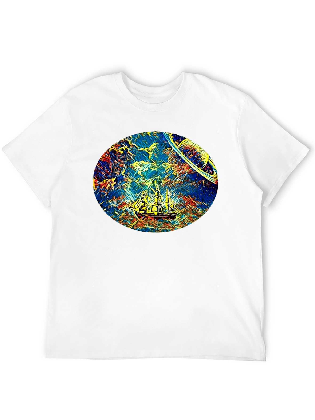 Black Space Sailing T-Shirt - Artistic Design view 12
