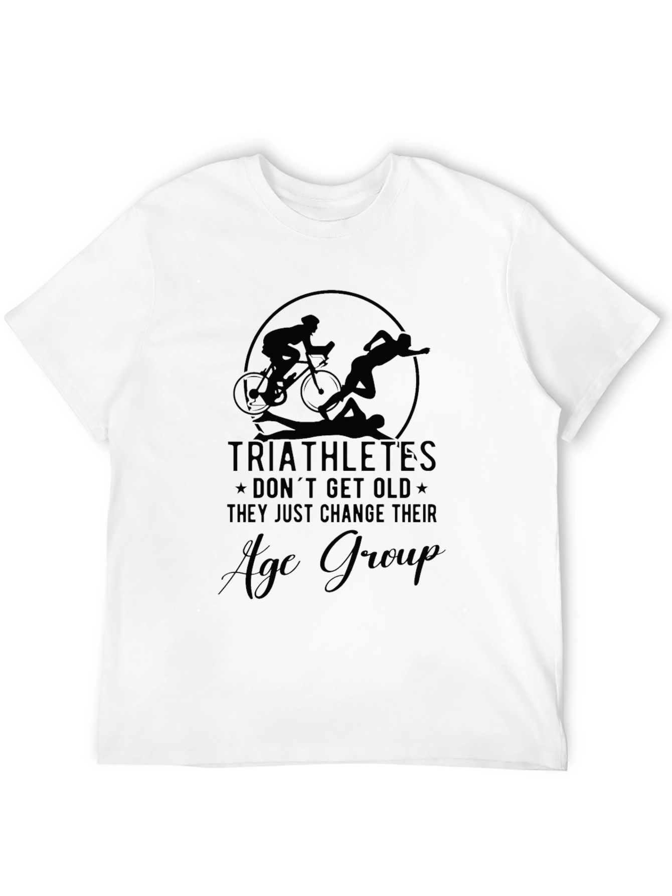 Black Triathlete Age Group T-Shirt view 12