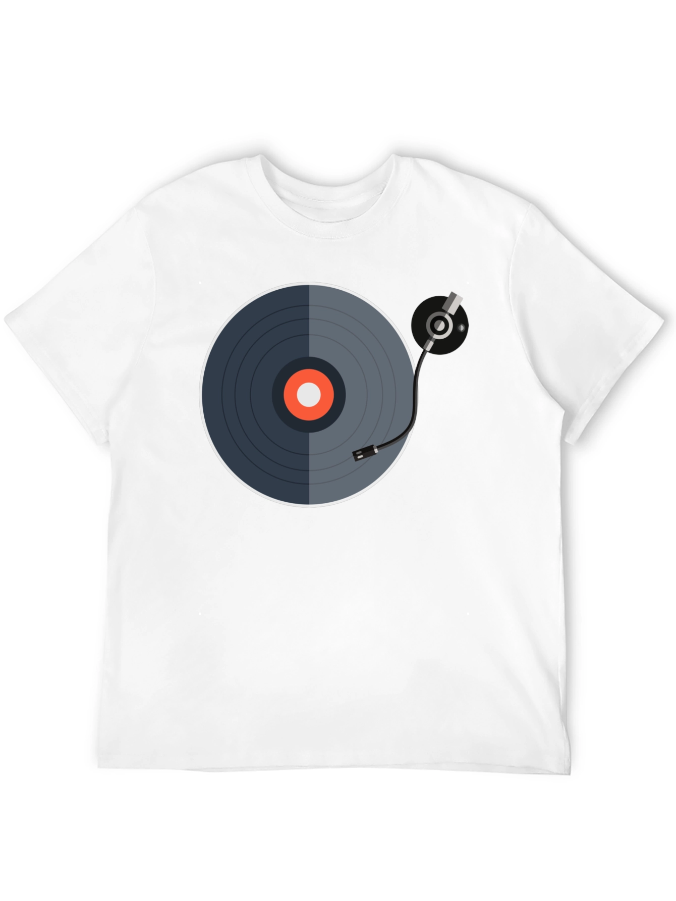 Black Retro Vinyl Record Graphic Tee - Black view 12