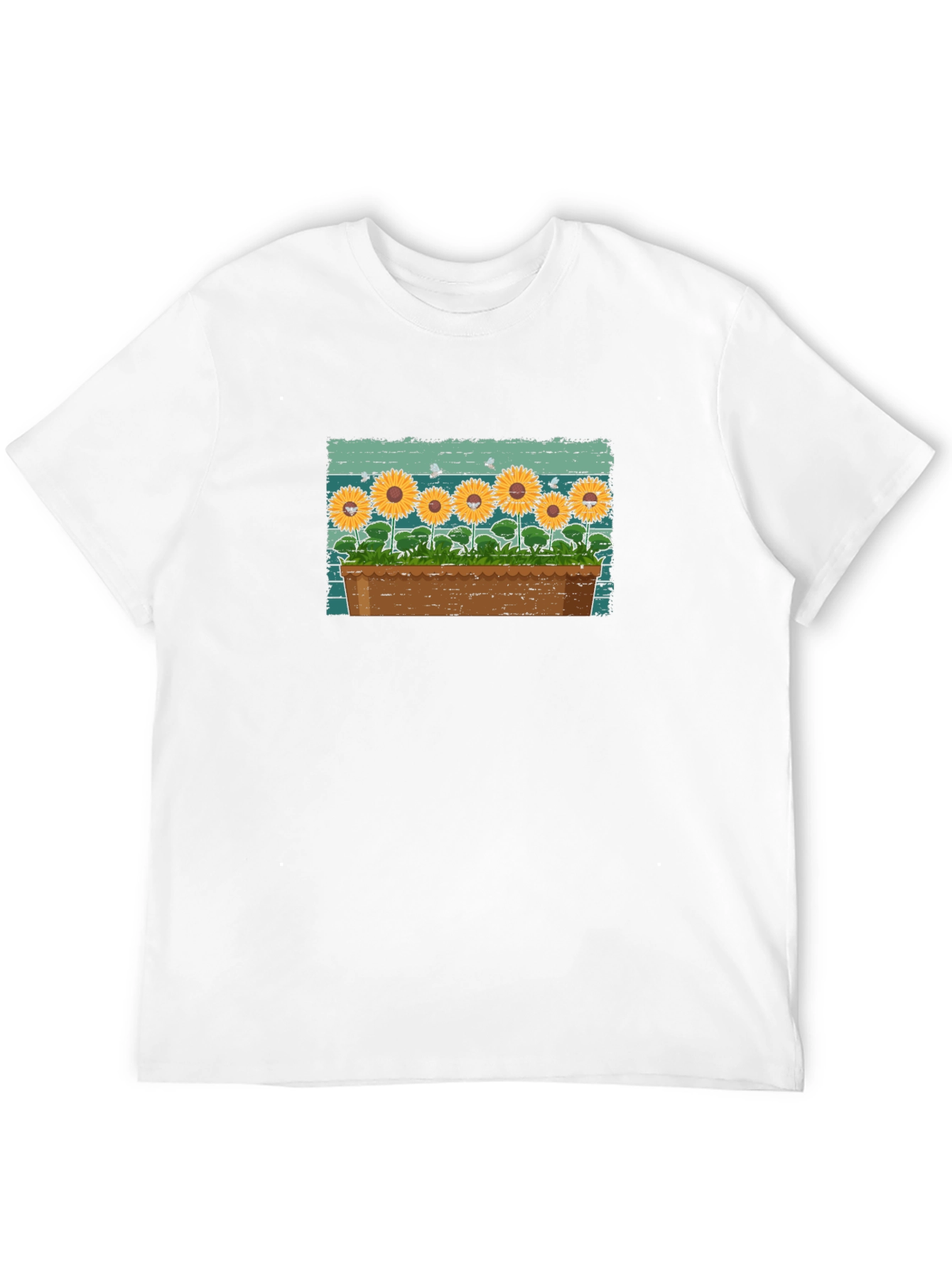Black Sunflower Garden T-Shirt - Unique Graphic Tee view 12