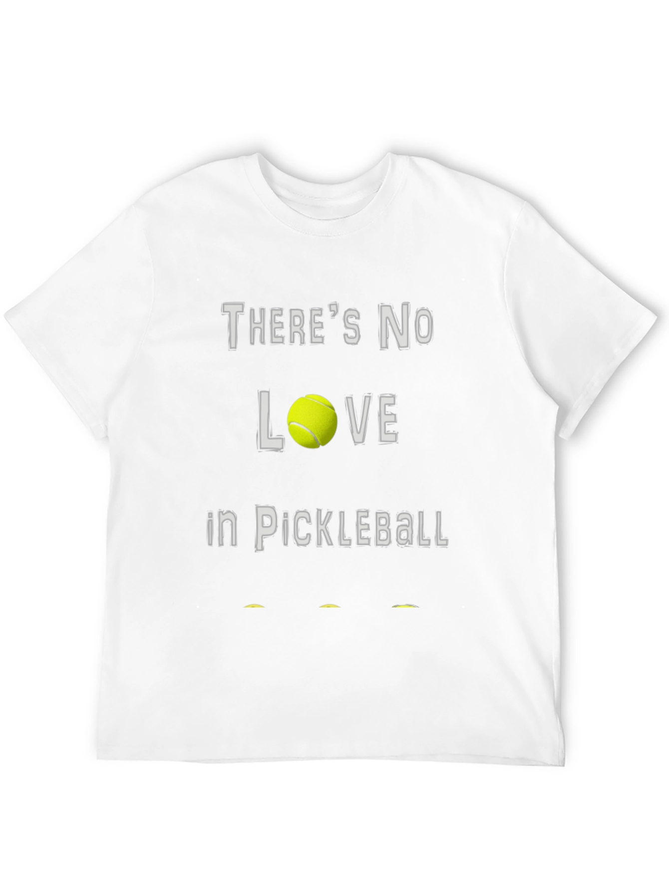 Black There's No Love in Pickleball T-Shirt view 12