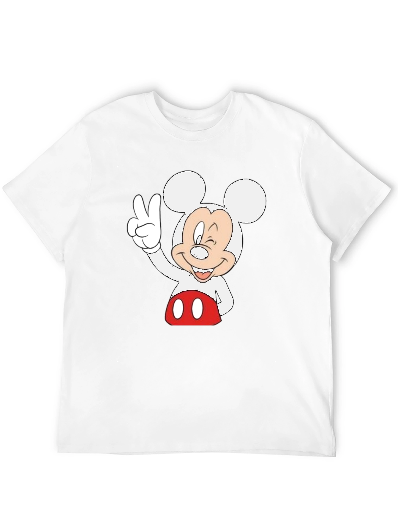 Black Mickey Mouse Peace Sign Black Graphic Tee view 12