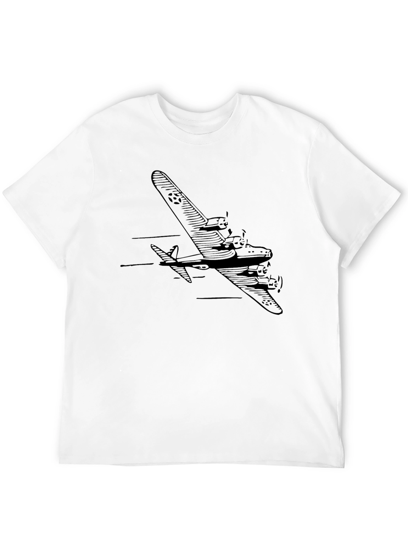 Black Vintage Airplane Graphic T-Shirt view 12