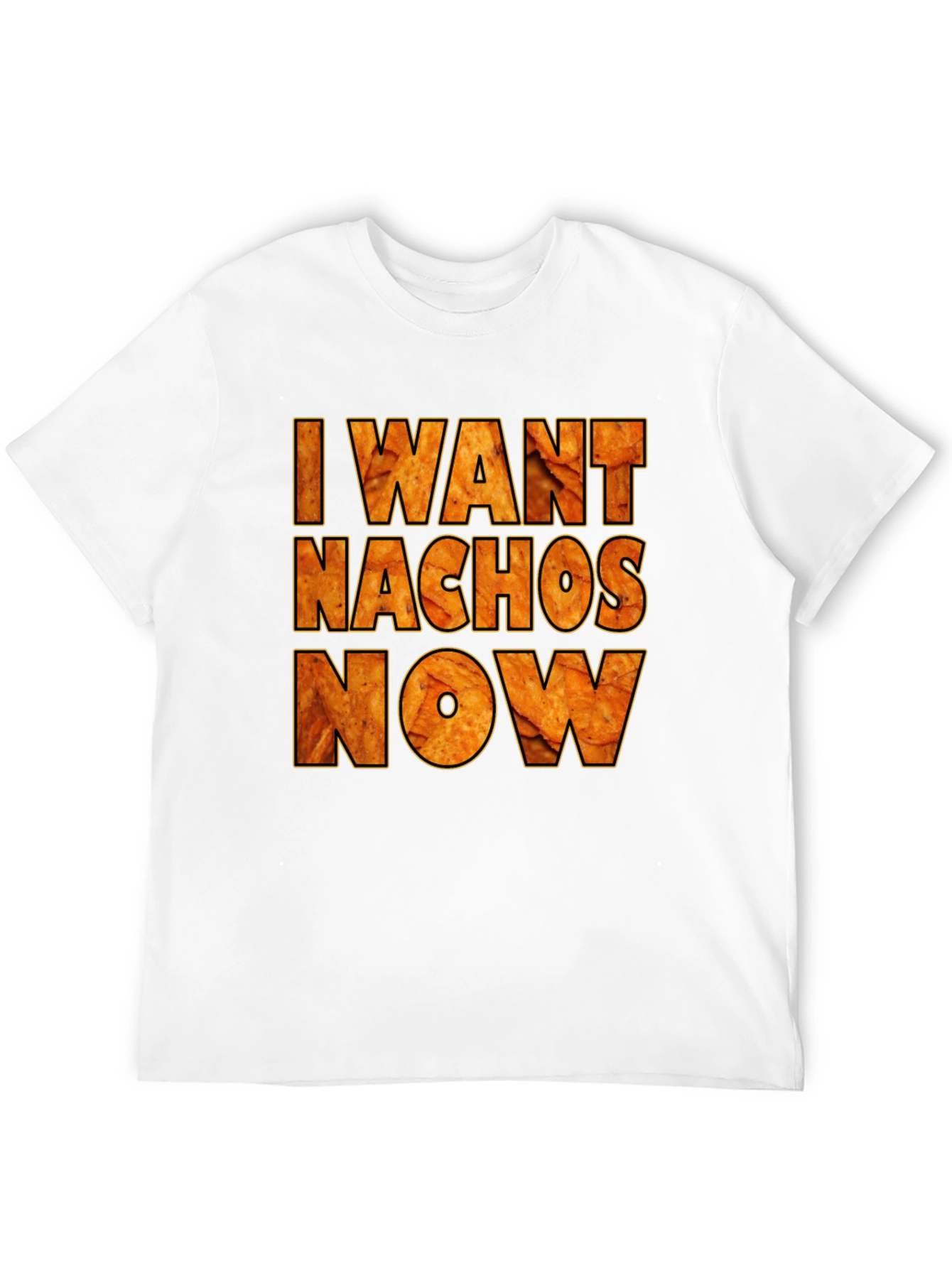 Black I Want Nachos Now Funny Graphic T-Shirt view 12