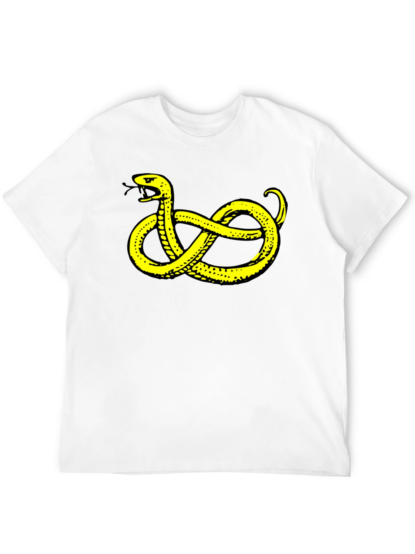 Black Black T-Shirt with Yellow Snake Graphic view 12