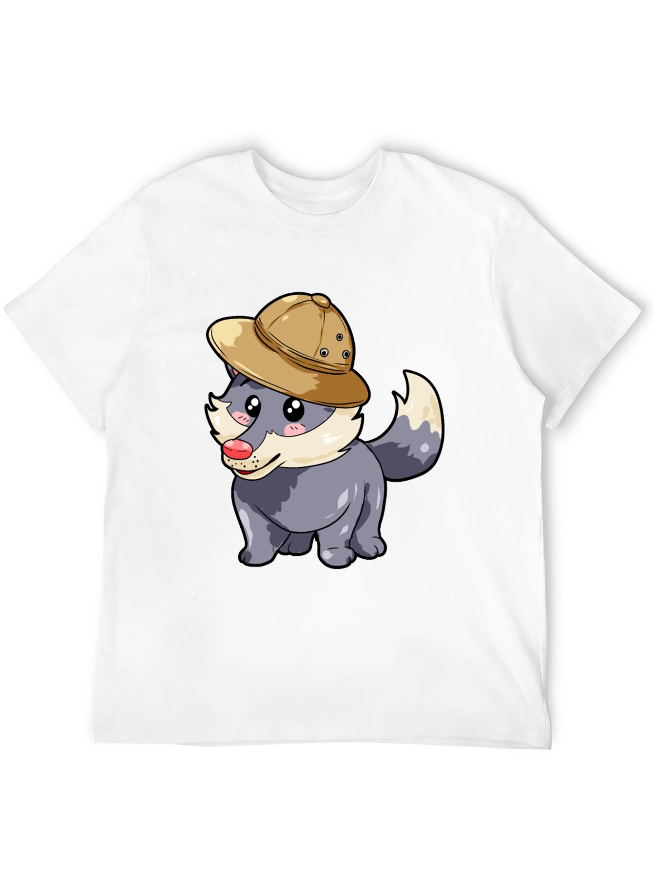Black Safari Wolf Graphic Tee - Cute Animal Design view 12