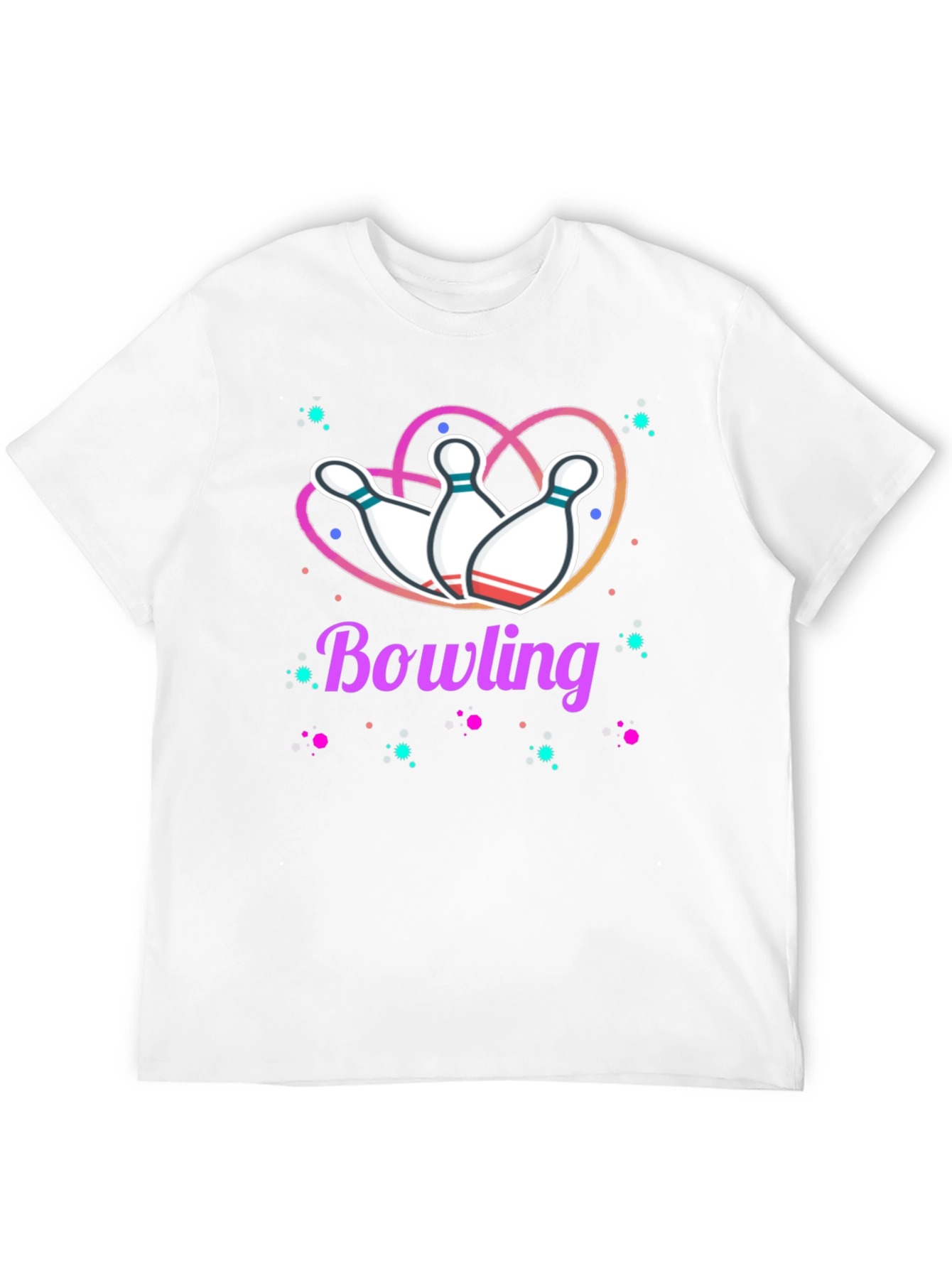 Black Bowling Heart T-Shirt - Perfect for Bowling Enthusiasts view 12