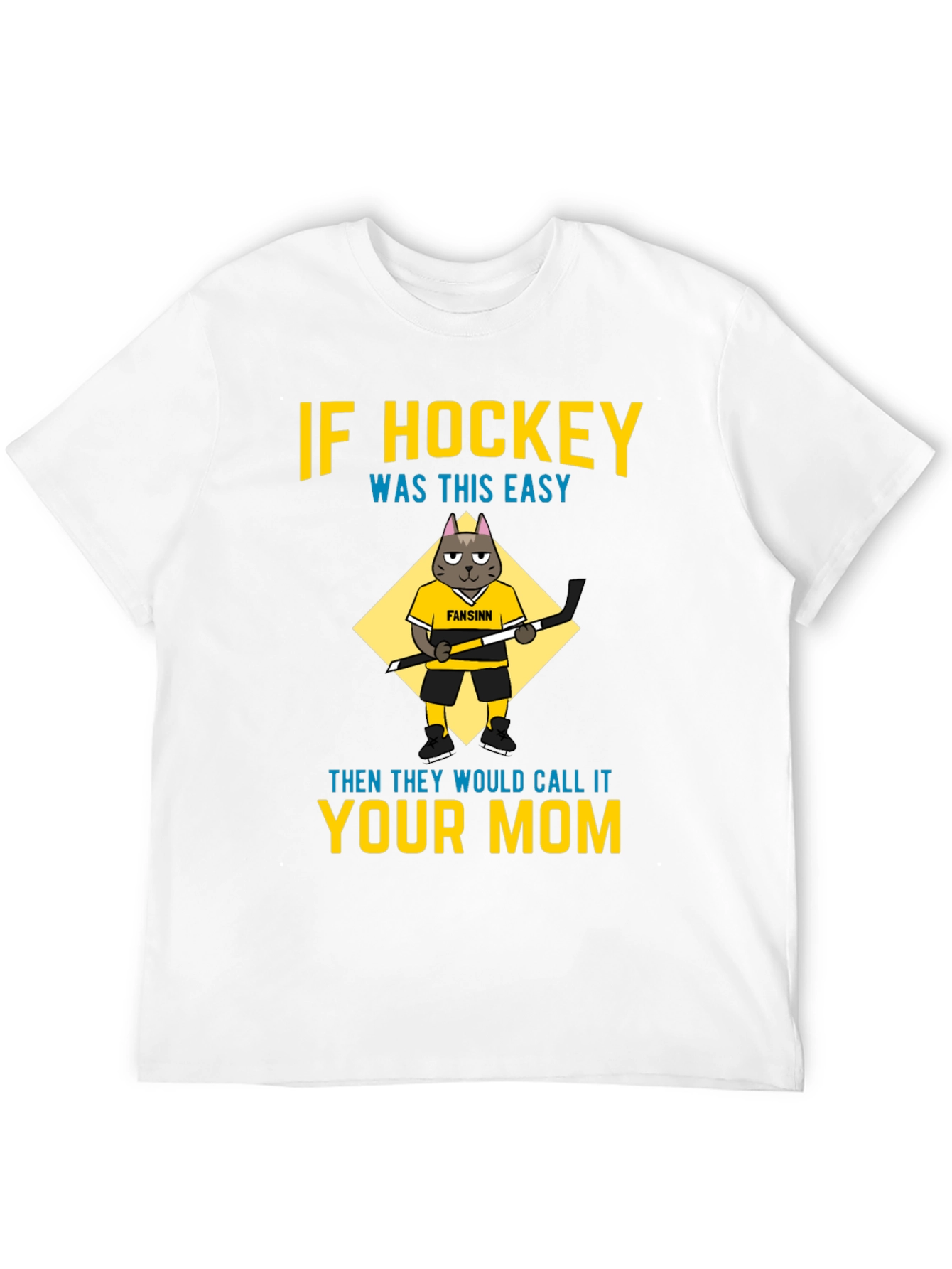 Black Funny Hockey Mom T-Shirt - Cat Graphic Tee view 12