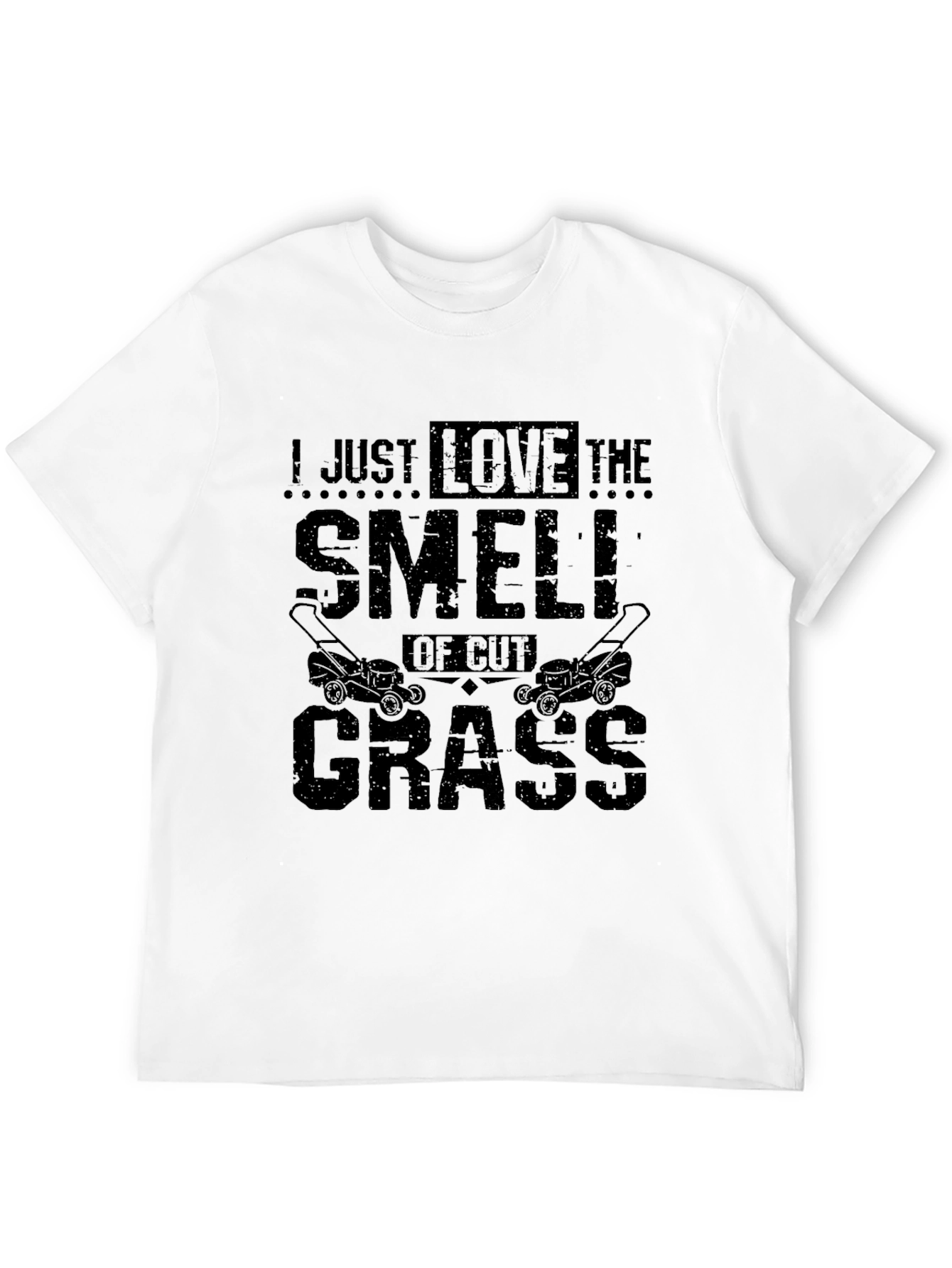 Black I Love The Smell of Cut Grass Black T-Shirt view 12
