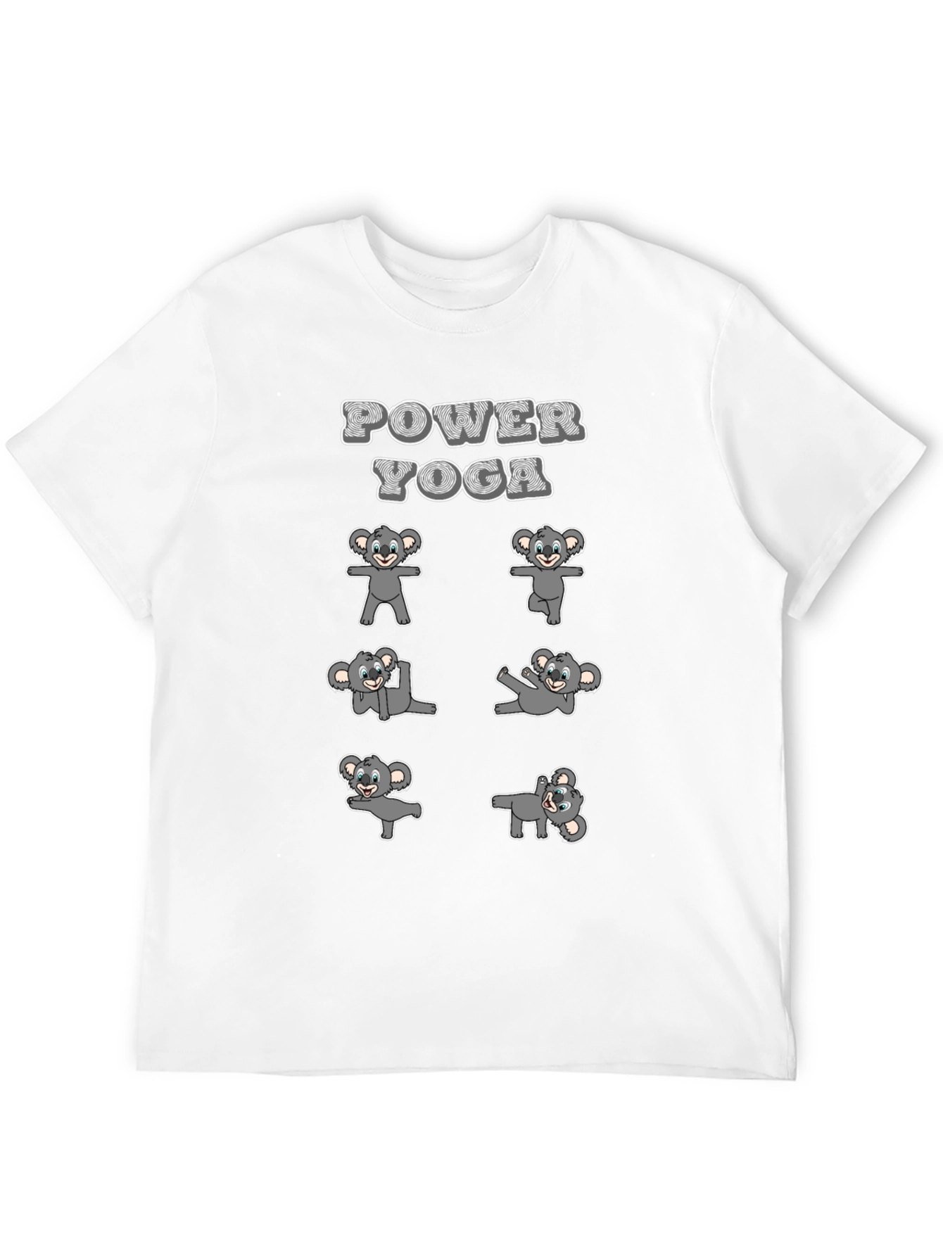 Black Koala Power Yoga Black T-Shirt view 12