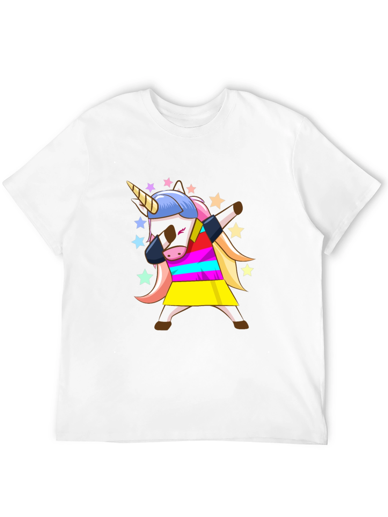 Black Dabbing Unicorn Black T-Shirt - Fun Cartoon Graphic Tee view 12