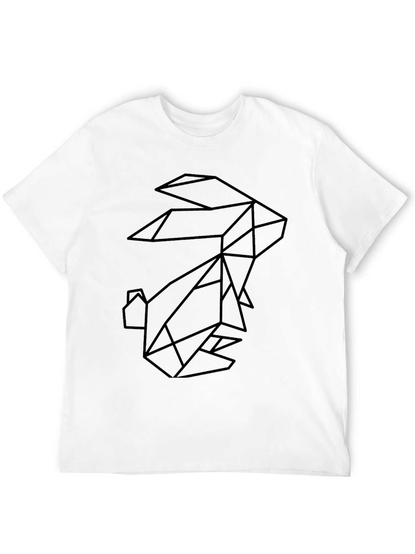 Black Geometric Rabbit Black Graphic Tee - Modern Minimalist Style view 12