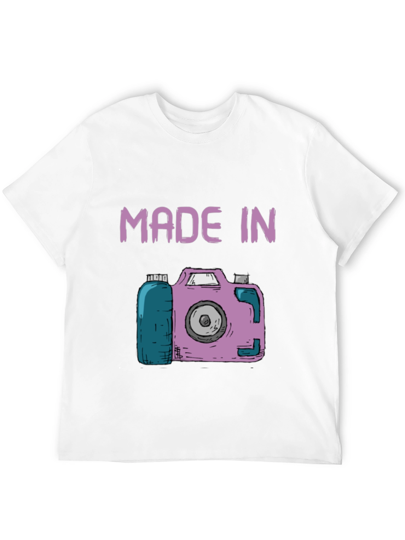Black Made In Camera T-Shirt - Fun Novelty Tee view 12
