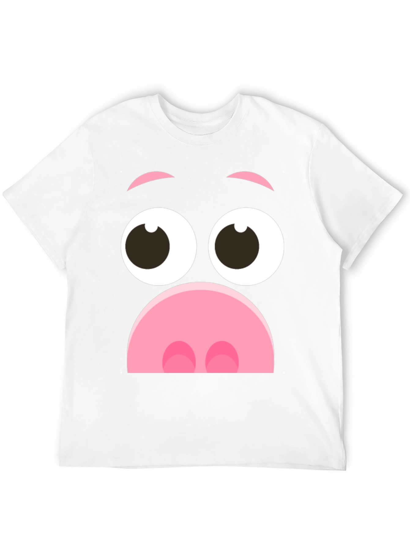 Black Funny Pig Face Graphic T-Shirt - Novelty Cartoon Tee view 12