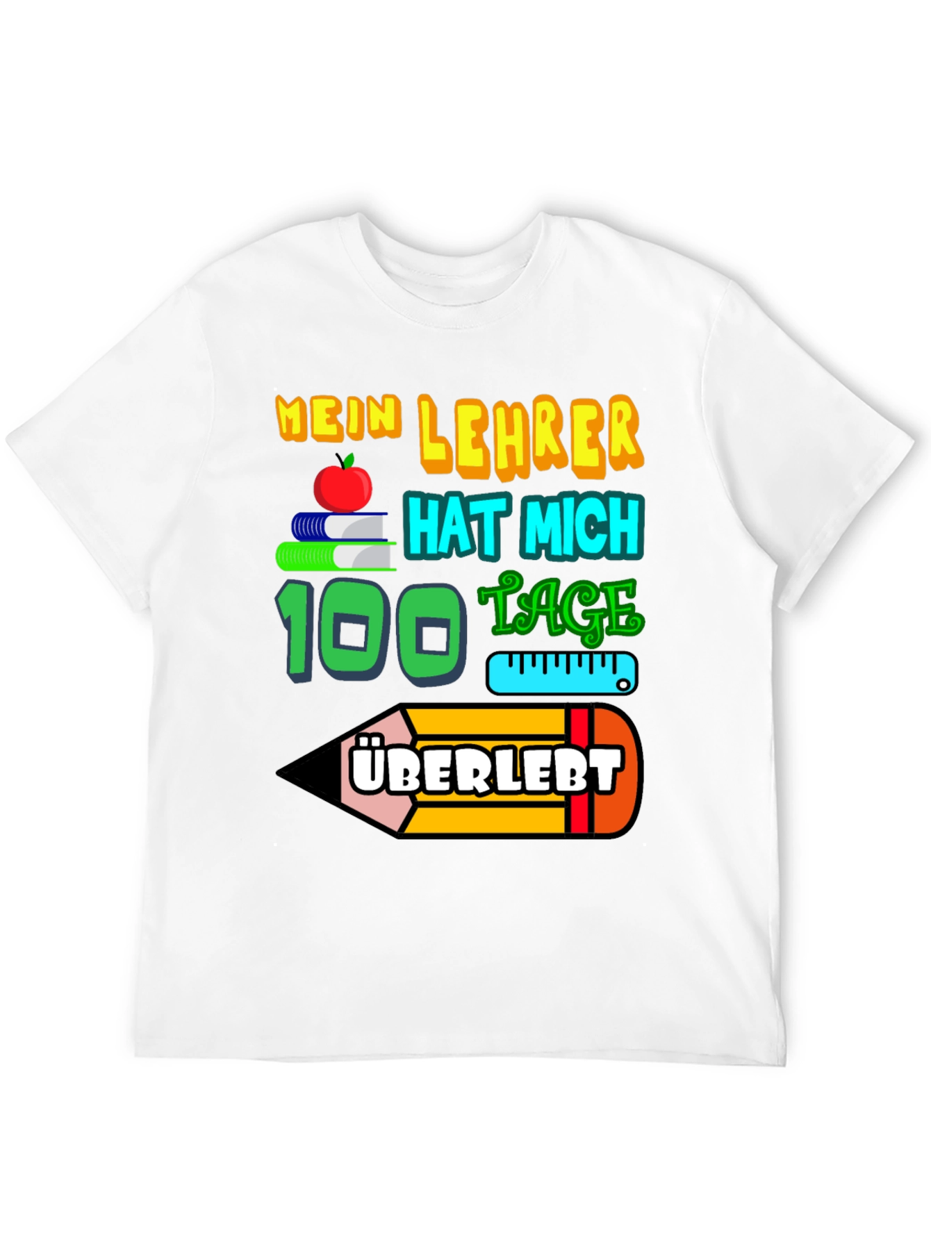 Black My Teacher Survived 100 Days T-Shirt view 12