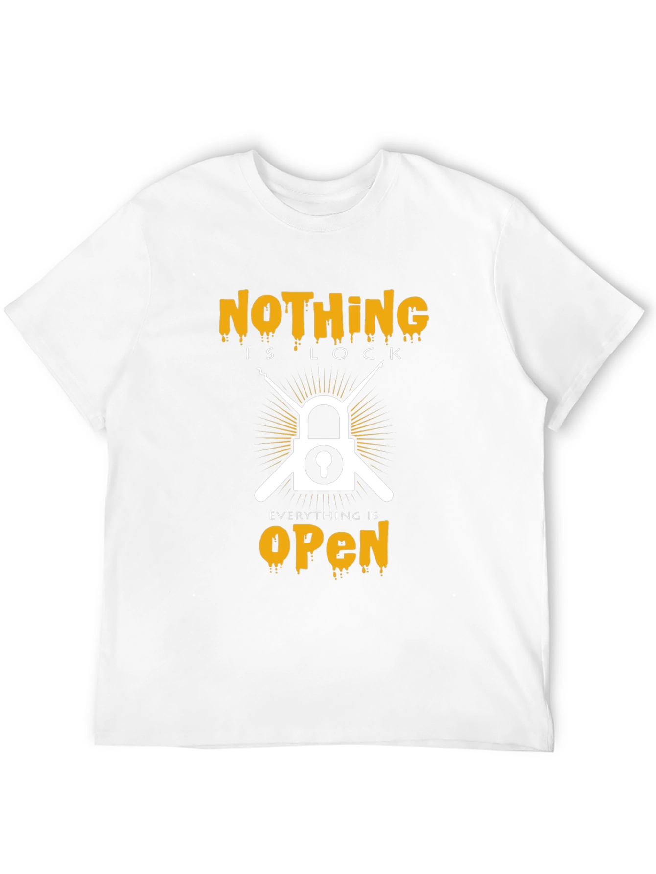 Black Nothing Is Lock T-Shirt - Everything Is Open Tee view 12