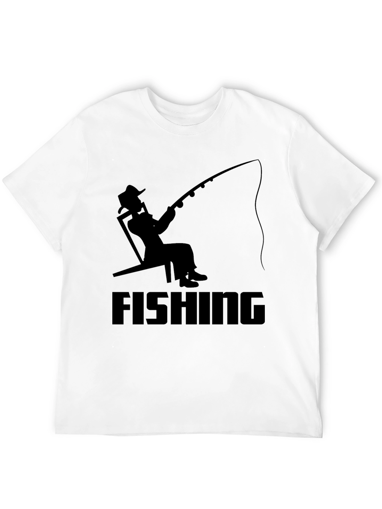 Black Fishing Silhouette Graphic T-Shirt - Black view 12