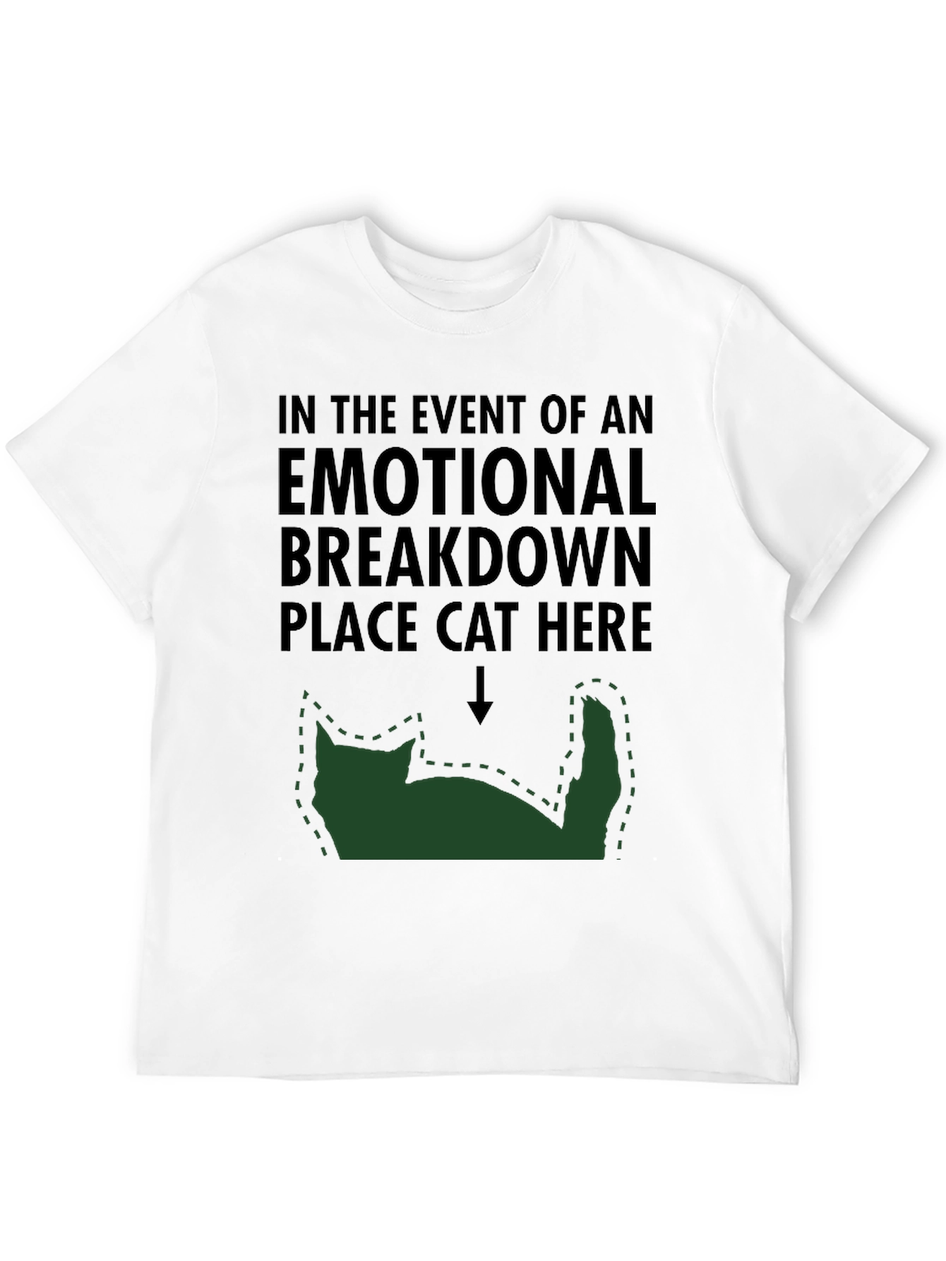 Black Emotional Breakdown Cat T-Shirt view 12