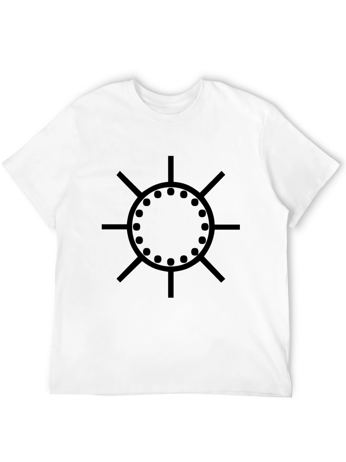 Black Geometric Graphic Print Black T-Shirt view 12