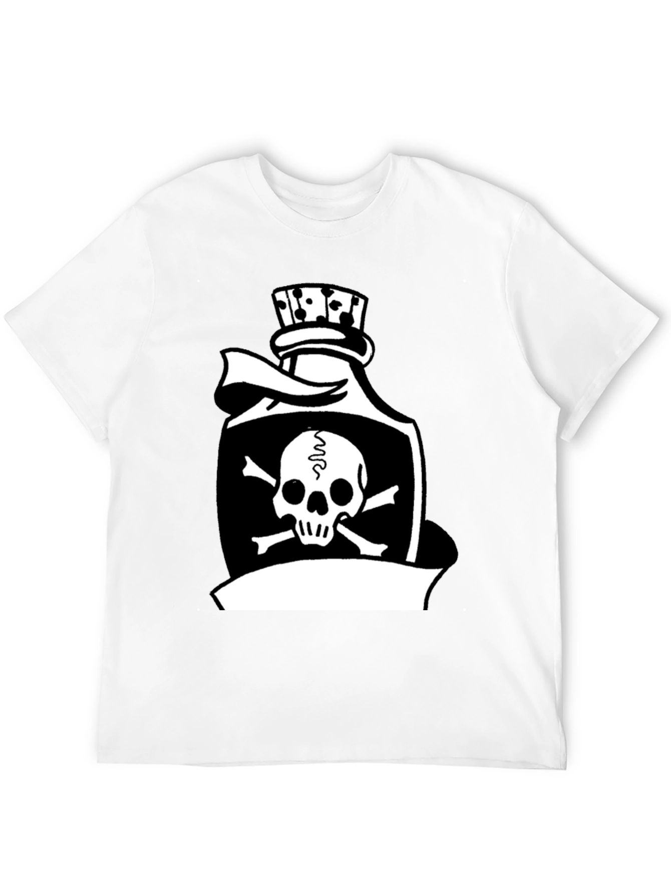 Black Skull & Crossbones Poison Bottle Black T-Shirt view 12
