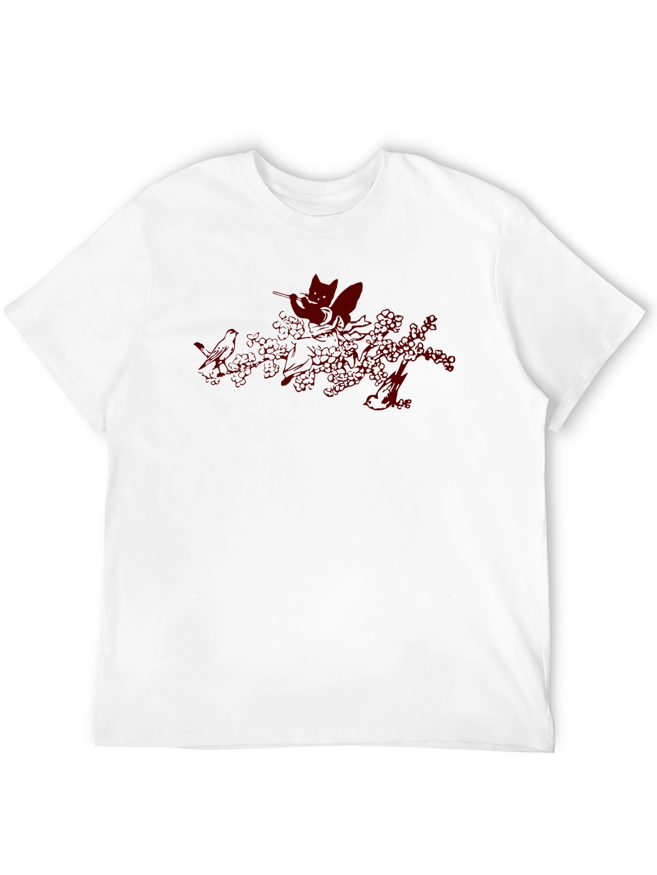 Black Men's Black T-Shirt with Red Graphic Design view 12