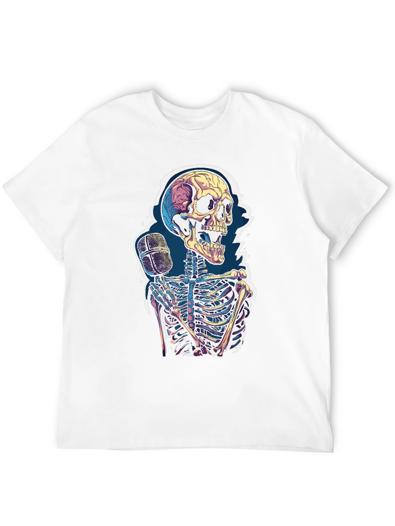 Black Skeleton Microphone Graphic Tee - Black view 12