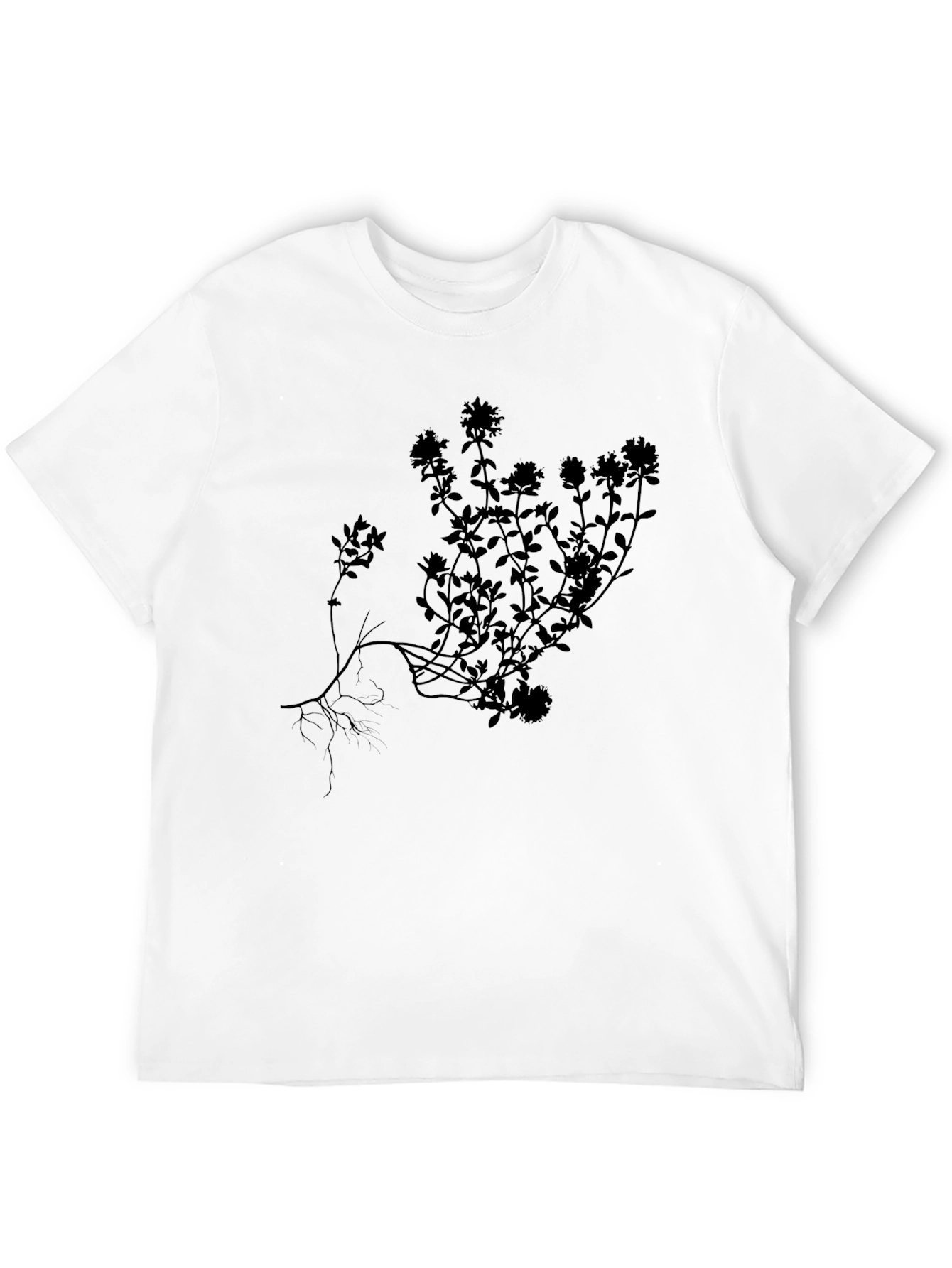 Black Botanical Print Black T-Shirt view 12