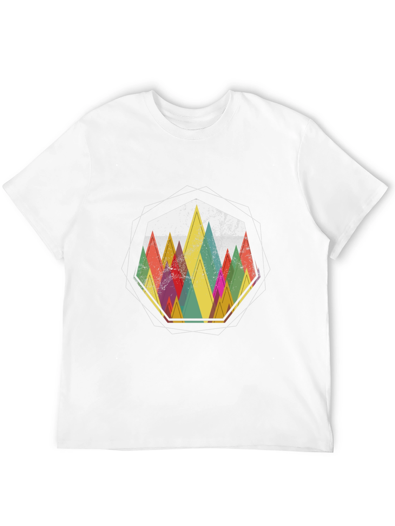 Black Geometric Mountain Graphic Tee - Stylish Casual Wear view 12