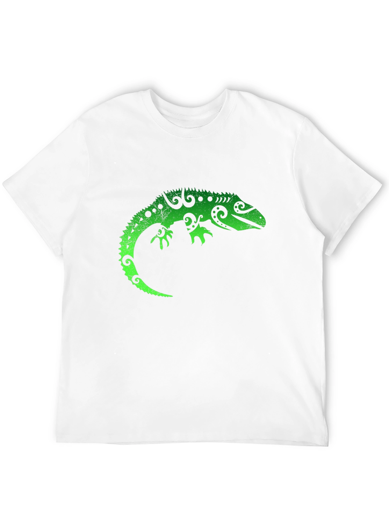 Black Green Lizard Graphic Tee - Cool Reptile T-Shirt view 12