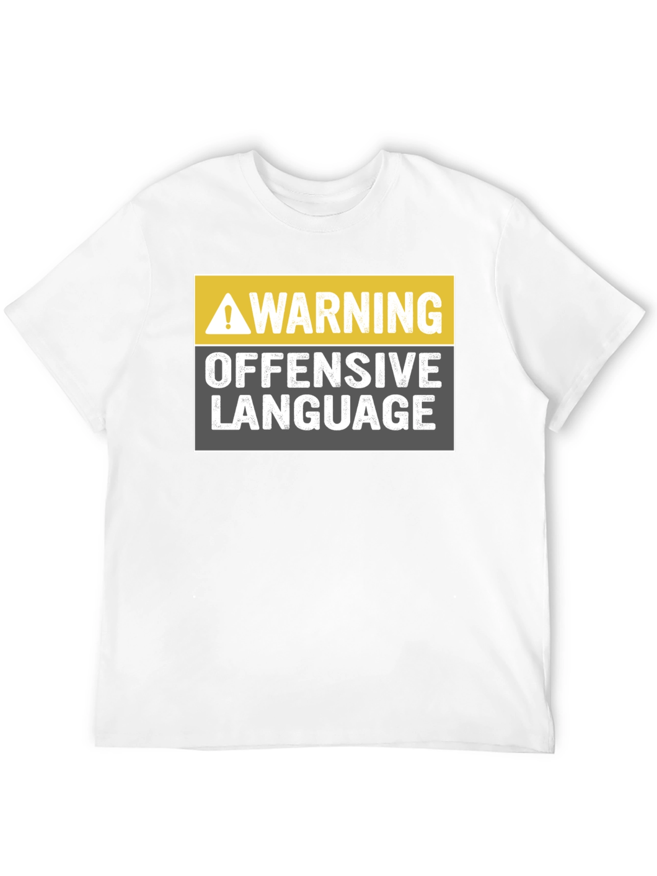 Black Warning Offensive Language T-Shirt view 12