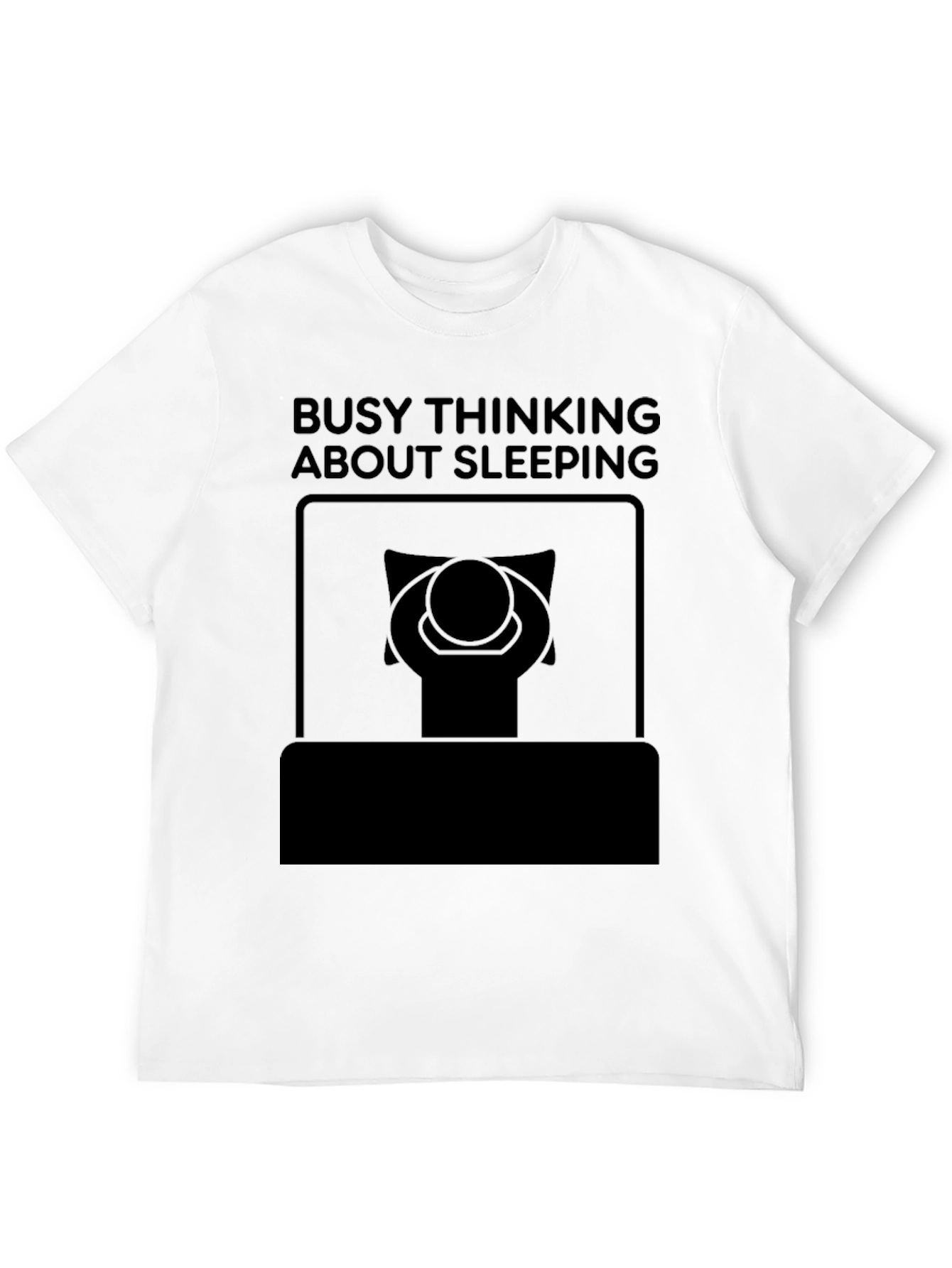 Black Busy Thinking About Sleeping Black Graphic Tee view 12