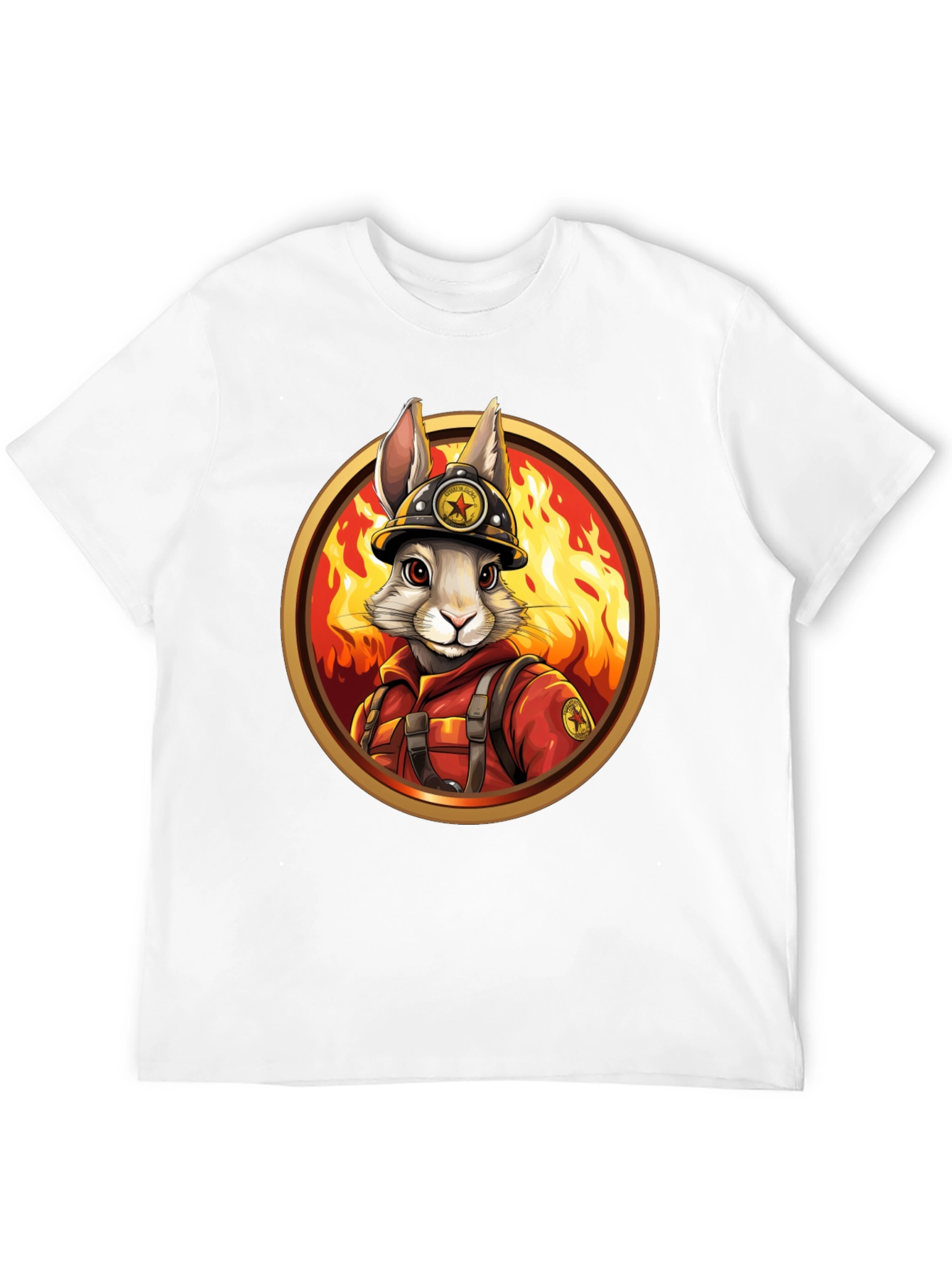 Black Firefighter Bunny Graphic Tee view 12