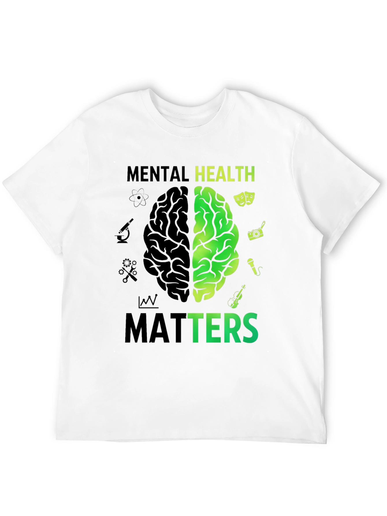 Black Mental Health Matters Brain Graphic Tee view 12