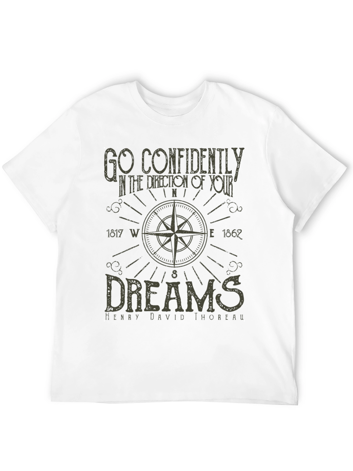 Black Inspirational Compass T-Shirt - Go Confidently view 12