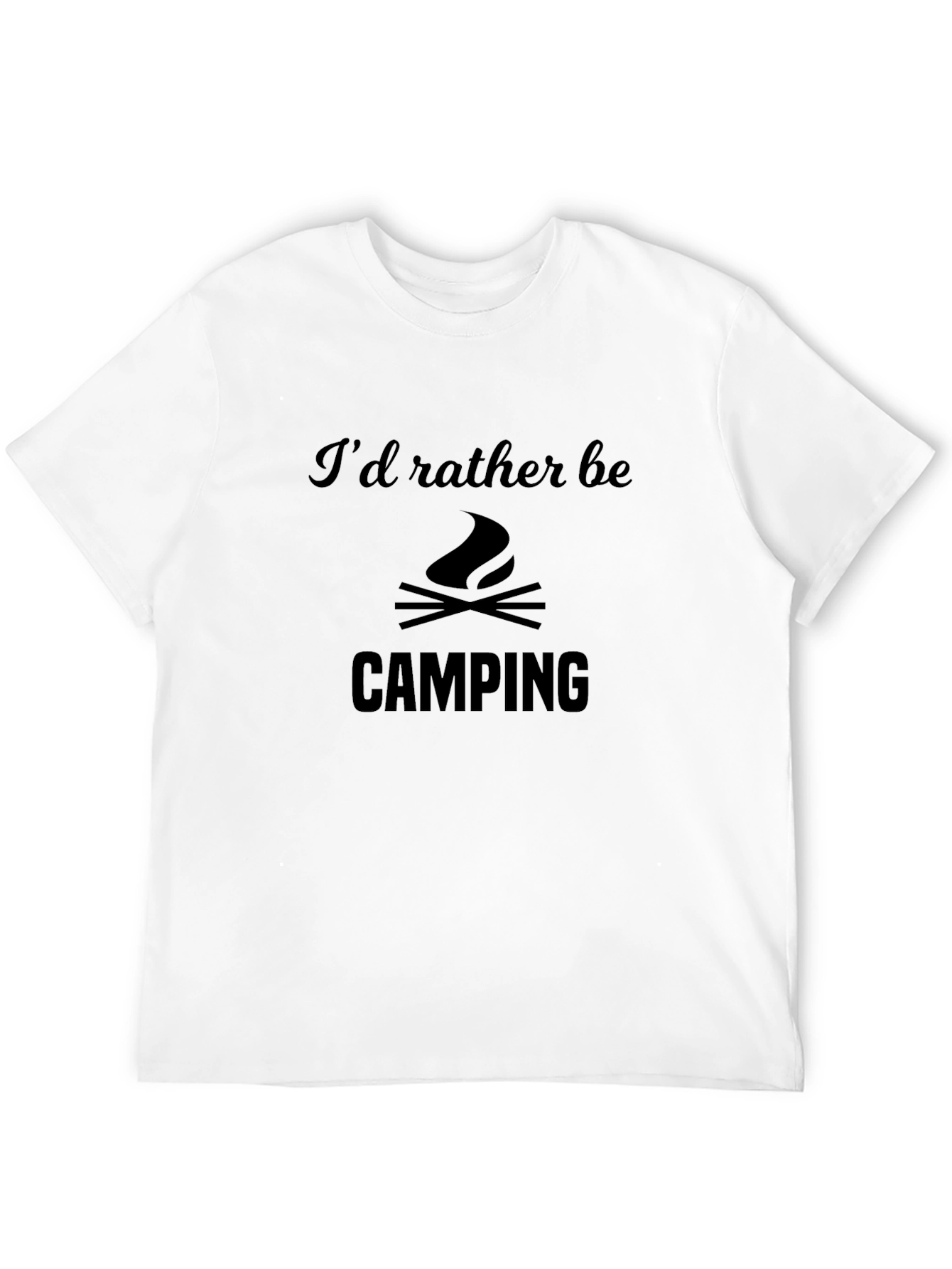 Black Camping Graphic Tee - I'd Rather Be Camping Black T-Shirt view 12