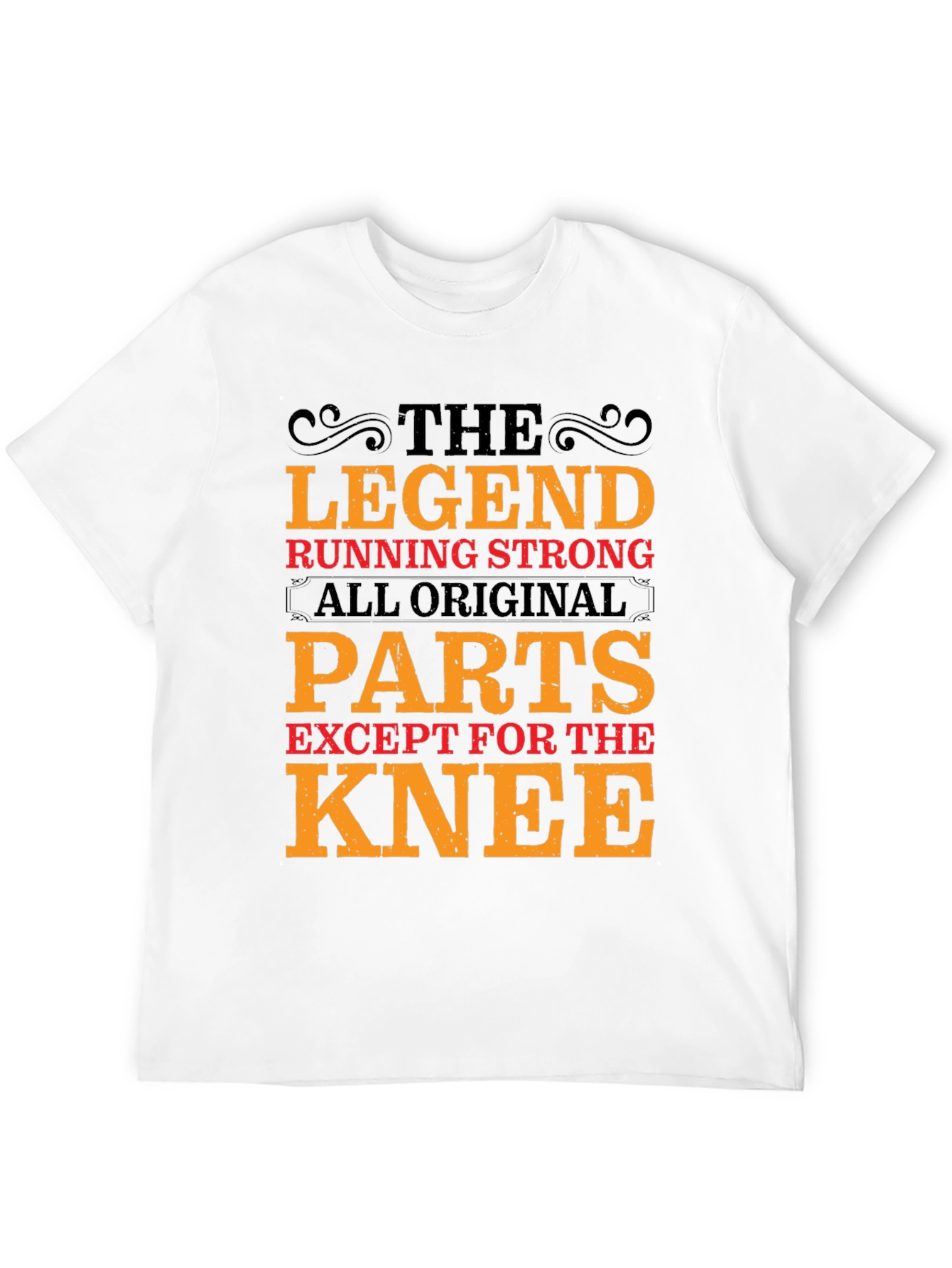 Black The Legend Running Strong T-Shirt - All Original Parts Except Knee view 12