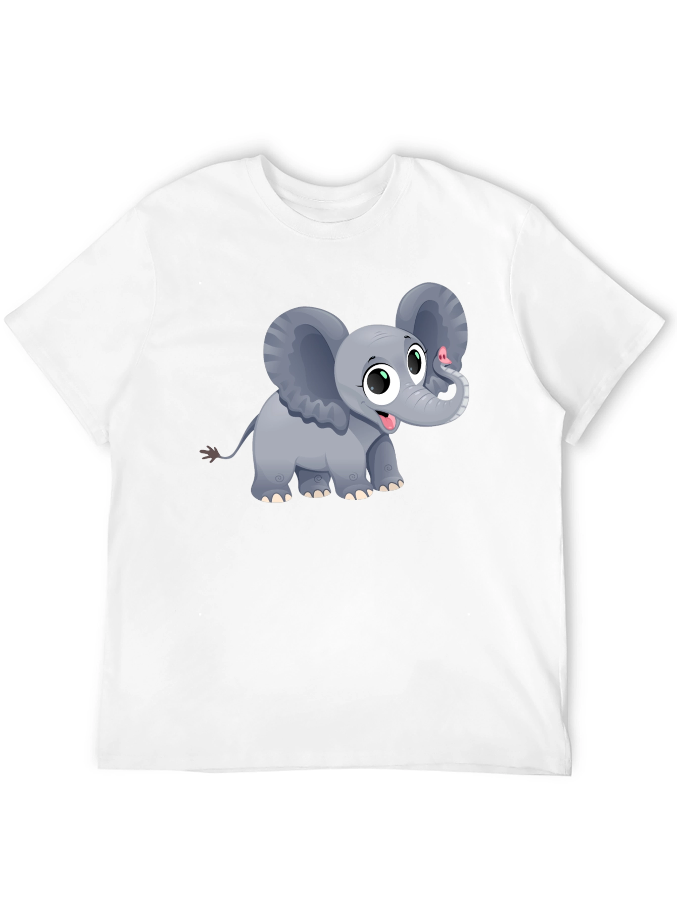 Black Cute Elephant Graphic Tee - Unisex Black T-Shirt view 12