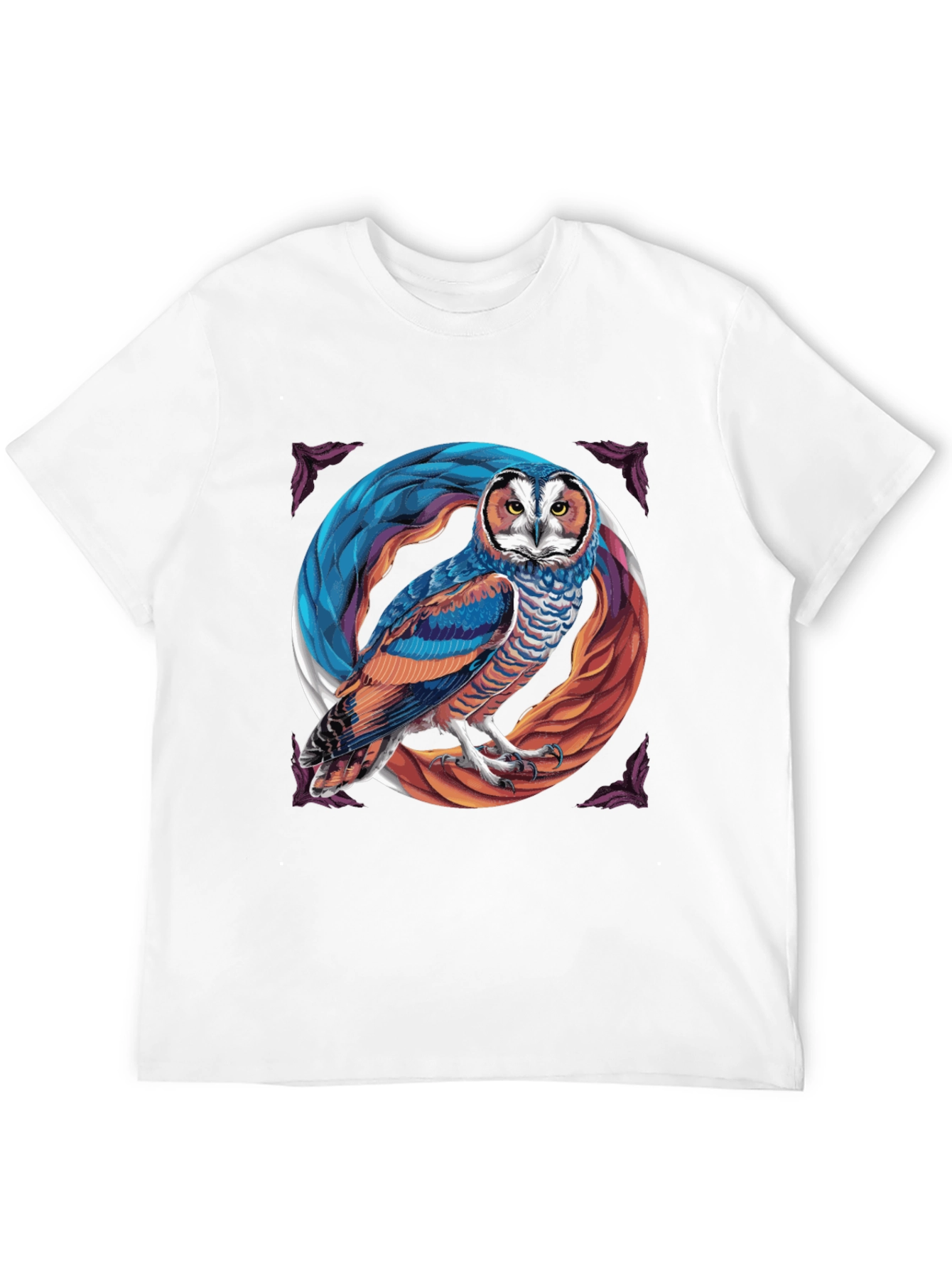 Black Owl Graphic Print Black T-Shirt view 12