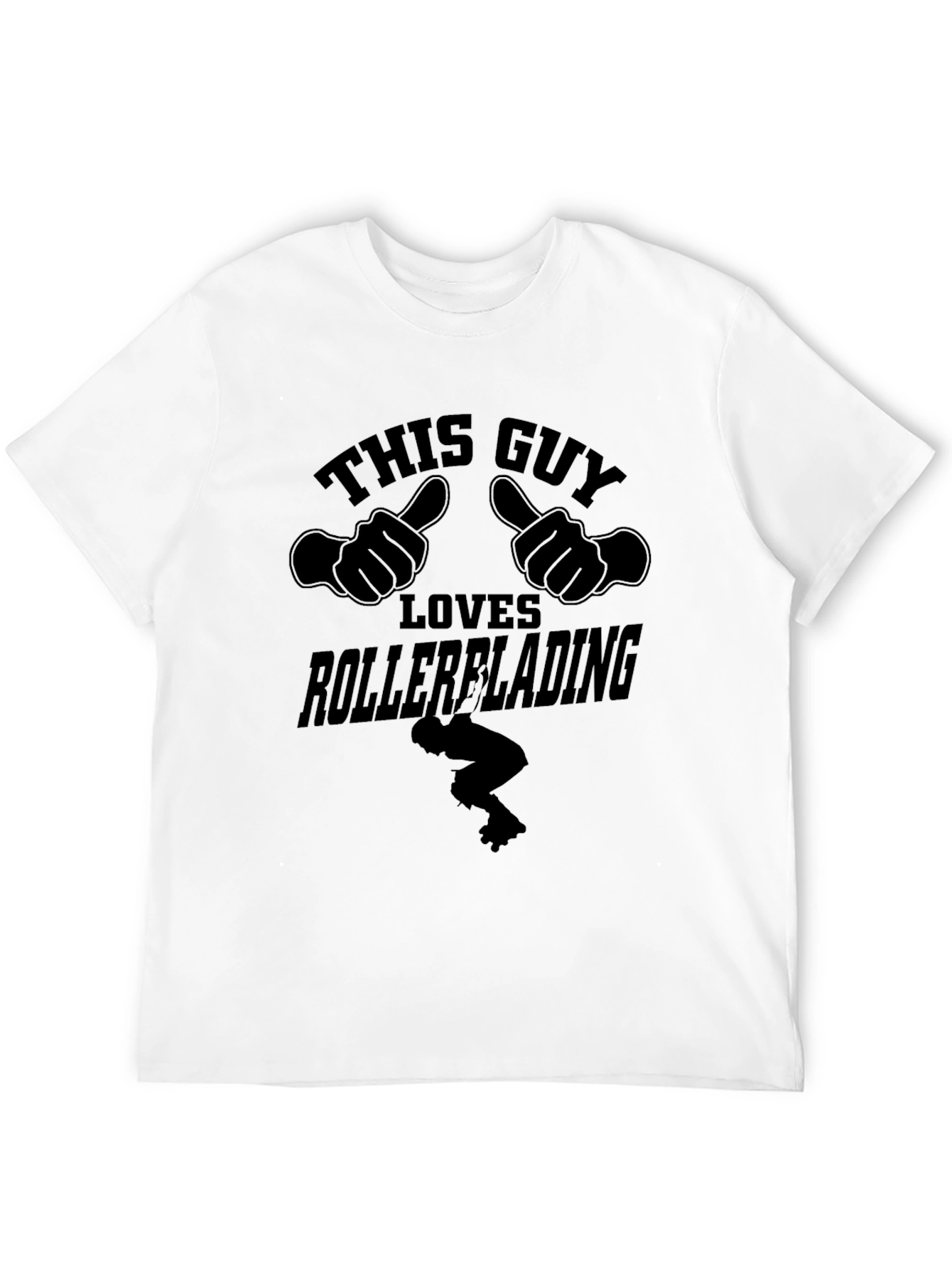 Black This Guy Loves Rollerblading Black T-Shirt view 12