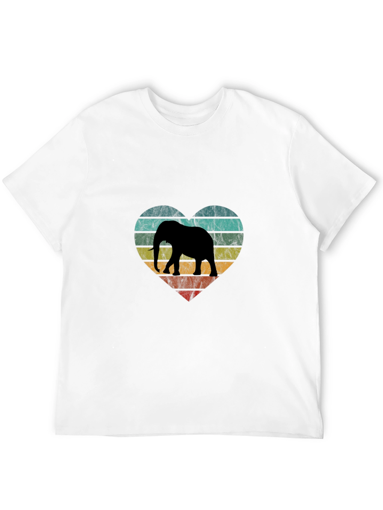 Black Elephant Heart Graphic Tee - Vintage Style view 12